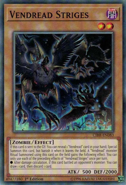 Vendread Striges trading card from Circuit Break Vendread Striges - Circuit Break YuGiOh trading card