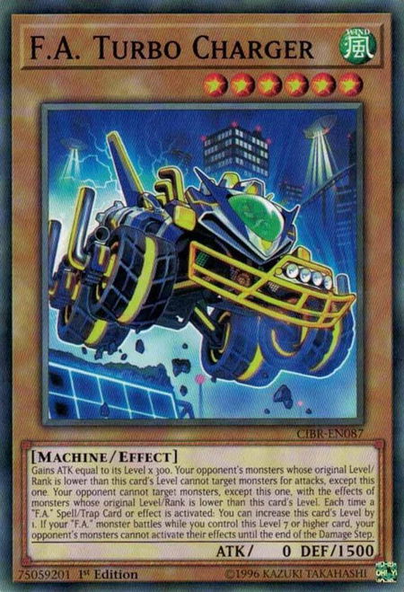 F.A. Turbo Charger trading card from Circuit Break F.A. Turbo Charger - Circuit Break YuGiOh trading card