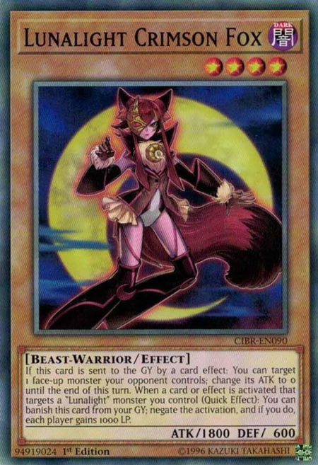Lunalight Crimson Fox trading card from Circuit Break Lunalight Crimson Fox - Circuit Break YuGiOh trading card