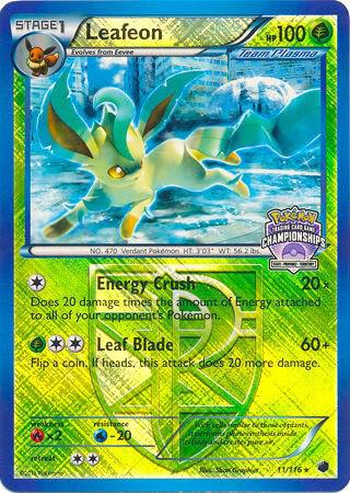 Leafeon - 11/116 (State Championships) trading card from League & Championship Cards Leafeon - 11/116 (State Championships) - League & Championship Cards Pokémon trading card