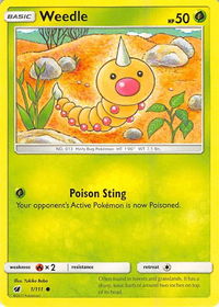 Weedle - SM - Crimson Invasion (SM04) #1/111 - Common Pokémon Trading Card