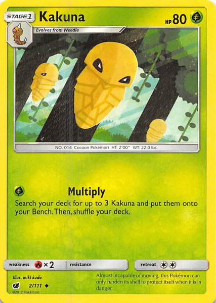 Kakuna trading card from SM - Crimson Invasion Kakuna - SM - Crimson Invasion Pokémon trading card
