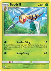 Beedrill - SM - Crimson Invasion (SM04) #3/111 - Rare Pokémon Trading Card