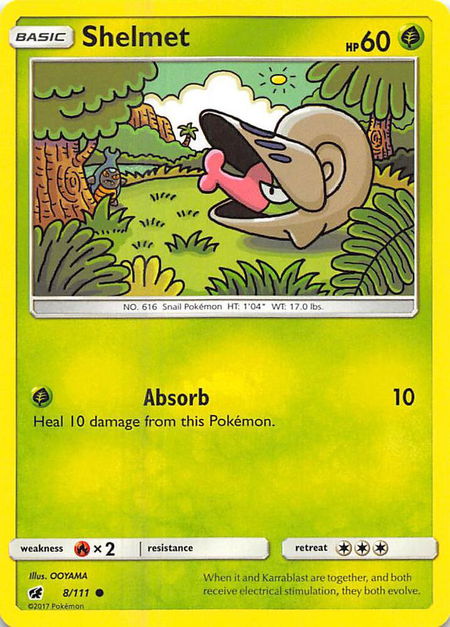 Shelmet - SM - Crimson Invasion Pokémon trading card