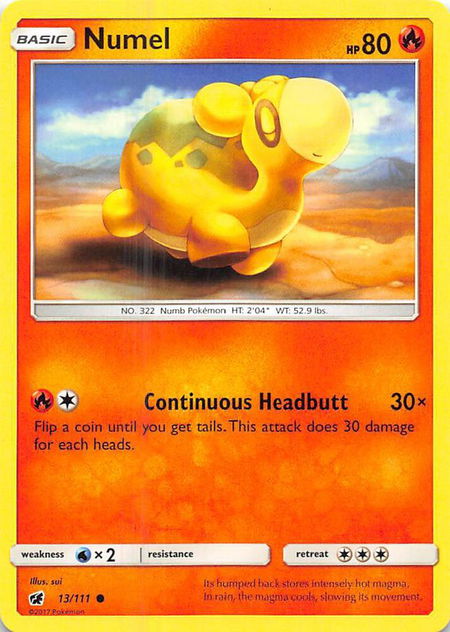 Numel - SM - Crimson Invasion Pokémon trading card