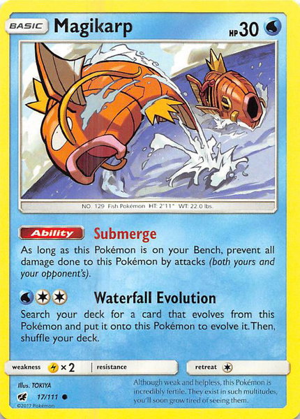 Magikarp trading card from SM - Crimson Invasion Magikarp - SM - Crimson Invasion Pokémon trading card