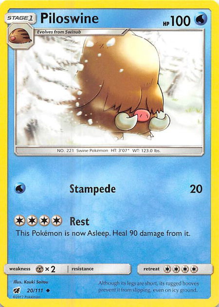 Piloswine - SM - Crimson Invasion Pokémon trading card
