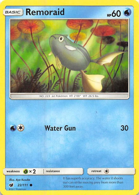 Remoraid trading card from SM - Crimson Invasion Remoraid - SM - Crimson Invasion Pokémon trading card