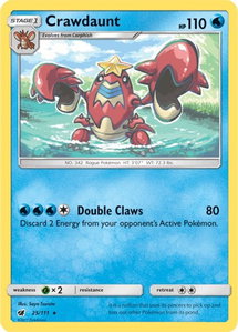 Crawdaunt - SM - Crimson Invasion (SM04) #25/111 - Rare Pokémon Trading Card