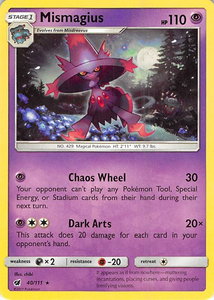 Mismagius - SM - Crimson Invasion (SM04) #40/111 - Rare Pokémon Trading Card