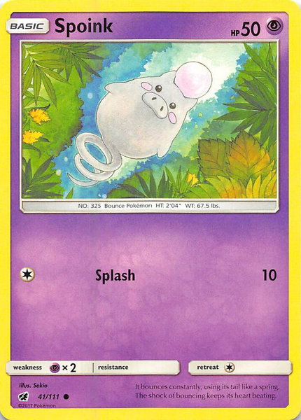 Spoink trading card from SM - Crimson Invasion Spoink - SM - Crimson Invasion Pokémon trading card