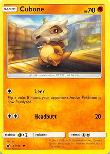 Cubone - SM - Crimson Invasion (SM04) #52/111 - Common Pokémon Trading Card