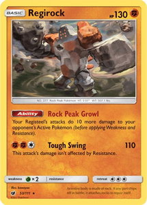 Regirock - SM - Crimson Invasion (SM04) #53/111 - Rare Pokémon Trading Card