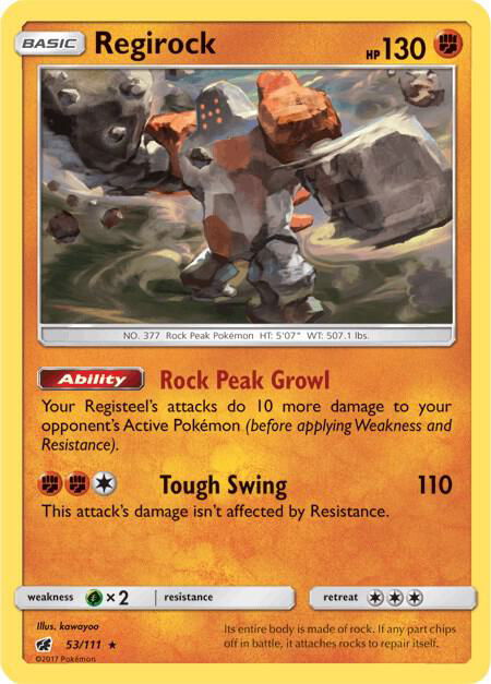 Regirock - SM - Crimson Invasion Pokémon trading card