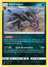 Hydreigon - SM - Crimson Invasion (SM04) #62/111 - Rare Pokémon Trading Card