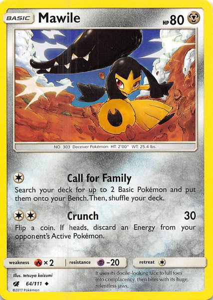 Mawile trading card from SM - Crimson Invasion Mawile - SM - Crimson Invasion Pokémon trading card