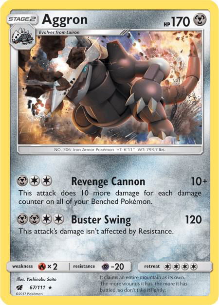 Aggron - SM - Crimson Invasion Pokémon trading card