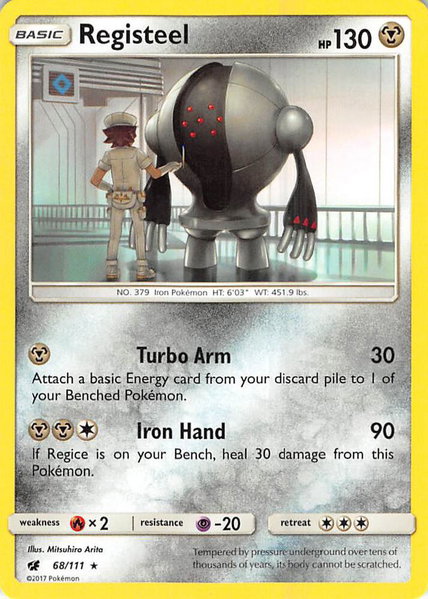 Registeel trading card from SM - Crimson Invasion Registeel - SM - Crimson Invasion Pokémon trading card