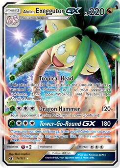 Alolan Exeggutor GX trading card from SM - Crimson Invasion Alolan Exeggutor GX - SM - Crimson Invasion Pokémon trading card