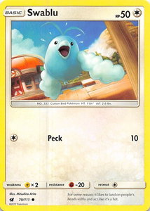 Swablu - SM - Crimson Invasion (SM04) #79/111 - Common Pokémon Trading Card