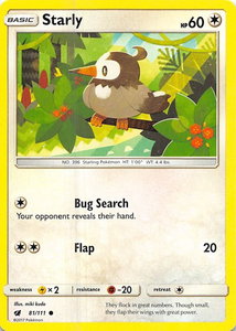 Starly - SM - Crimson Invasion (SM04) #81/111 - Common Pokémon Trading Card