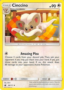 Cinccino - SM - Crimson Invasion (SM04) #86/111 - Uncommon Pokémon Trading Card