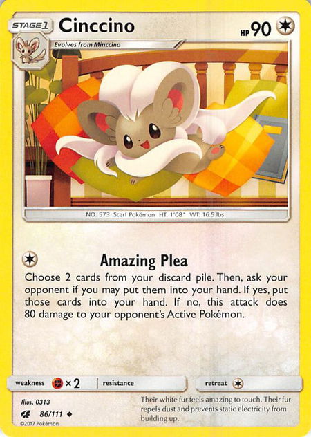 Cinccino - SM - Crimson Invasion Pokémon trading card