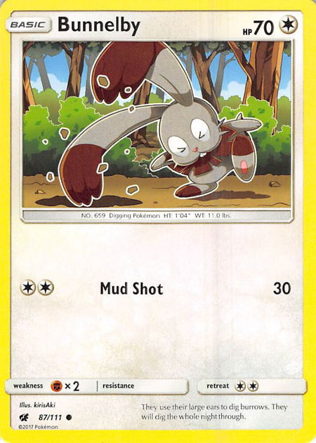 Bunnelby - SM - Crimson Invasion Pokémon trading card