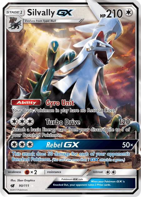 Silvally GX trading card from SM - Crimson Invasion Silvally GX - SM - Crimson Invasion Pokémon trading card