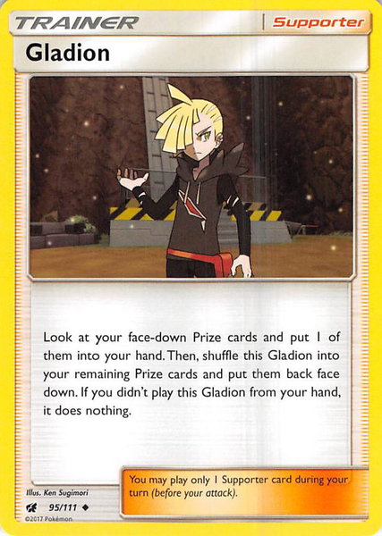 Gladion trading card from SM - Crimson Invasion Gladion - SM - Crimson Invasion Pokémon trading card