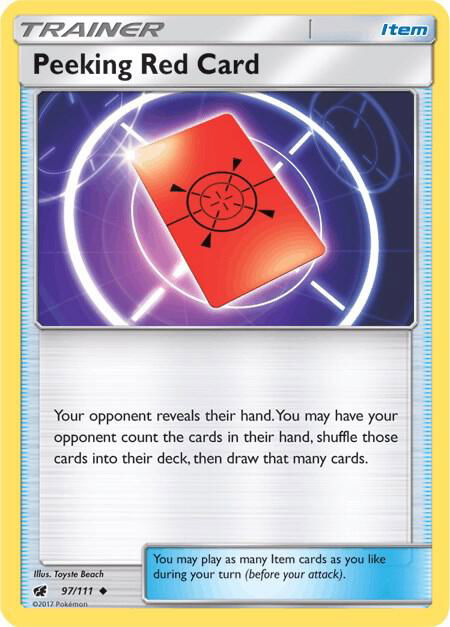 Peeking Red Card - SM - Crimson Invasion Pokémon trading card