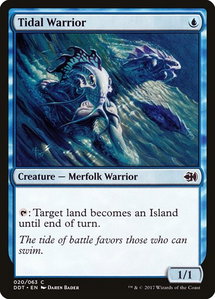 Tidal Warrior - Duel Decks: Merfolk vs. Goblins (DDT) #20 - Common Magic: The Gathering Trading Card