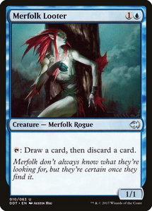Merfolk Looter - Duel Decks: Merfolk vs. Goblins (DDT) #10 - Uncommon Magic: The Gathering Trading Card