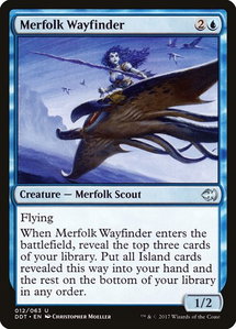 Merfolk Wayfinder - Duel Decks: Merfolk vs. Goblins (DDT) #12 - Uncommon Magic: The Gathering Trading Card