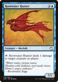 Rootwater Hunter - Duel Decks: Merfolk vs. Goblins (DDT) #16 - Uncommon Magic: The Gathering Trading Card