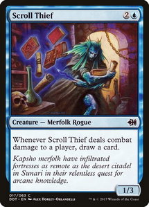 Scroll Thief - Duel Decks: Merfolk vs. Goblins (DDT) #17 - Common Magic: The Gathering Trading Card