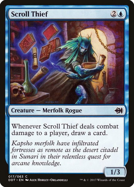 Scroll Thief - Duel Decks: Merfolk vs. Goblins Magic: The Gathering trading card