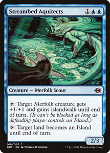 Streambed Aquitects - Duel Decks: Merfolk vs. Goblins (DDT) #18 - Common Magic: The Gathering Trading Card