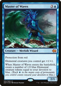 Master of Waves - Duel Decks: Merfolk vs. Goblins (DDT) #1 - Mythic Rare Magic: The Gathering Trading Card