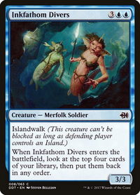 Inkfathom Divers - Duel Decks: Merfolk vs. Goblins (DDT) #8 - Common Magic: The Gathering Trading Card