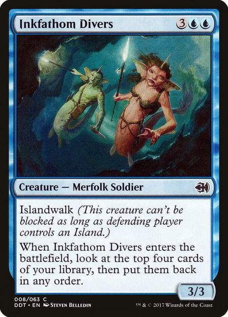 Inkfathom Divers - Duel Decks: Merfolk vs. Goblins Magic: The Gathering trading card