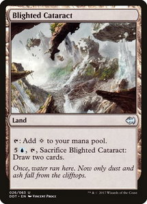 Blighted Cataract - Duel Decks: Merfolk vs. Goblins (DDT) #26 - Uncommon Magic: The Gathering Trading Card