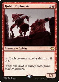 Goblin Diplomats - Duel Decks: Merfolk vs. Goblins (DDT) #42 - Rare Magic: The Gathering Trading Card