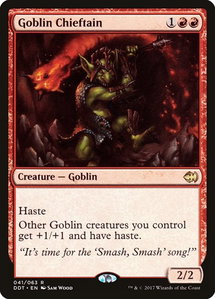 Goblin Chieftain - Duel Decks: Merfolk vs. Goblins (DDT) #41 - Rare Magic: The Gathering Trading Card