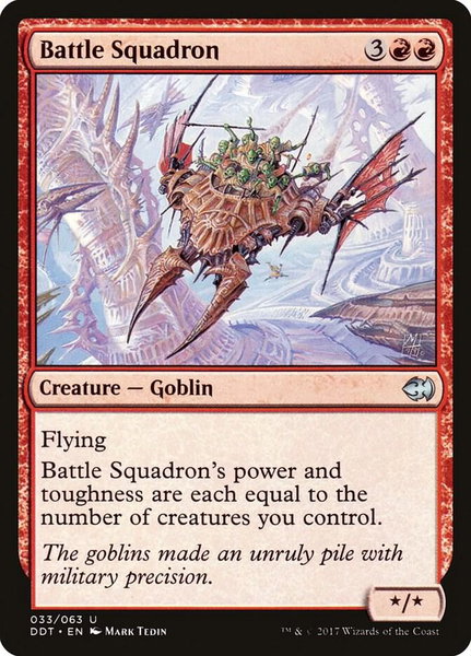 Battle Squadron trading card from Duel Decks: Merfolk vs. Goblins Battle Squadron - Duel Decks: Merfolk vs. Goblins Magic: The Gathering trading card