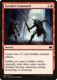 Krenko's Command - Duel Decks: Merfolk vs. Goblins (DDT) #53 - Common Magic: The Gathering Trading Card
