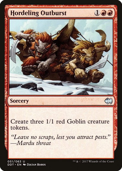 Hordeling Outburst - Duel Decks: Merfolk vs. Goblins Magic: The Gathering trading card