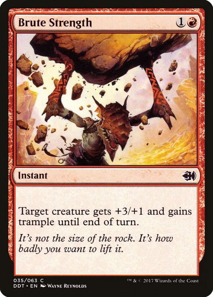 Brute Strength trading card from Duel Decks: Merfolk vs. Goblins Brute Strength - Duel Decks: Merfolk vs. Goblins Magic: The Gathering trading card