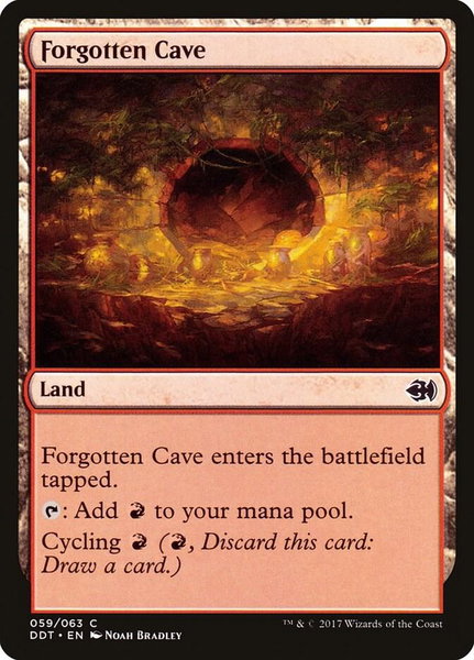 Forgotten Cave trading card from Duel Decks: Merfolk vs. Goblins Forgotten Cave - Duel Decks: Merfolk vs. Goblins Magic: The Gathering trading card