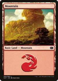 Mountain (060) - Duel Decks: Merfolk vs. Goblins (DDT) #60 - Land Magic: The Gathering Trading Card